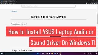 Fix ASUS Laptop Audio or Sound Driver On Windows 11
