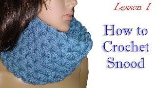 Как вязать снуд - Узор звёздочки - ряд 1 - МК 1/ How to crochet snood - DIY