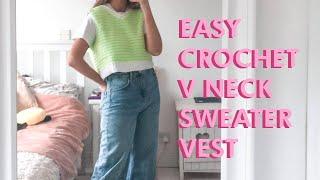 EASY Crochet V Neck Sweater Vest Tutorial | DIY