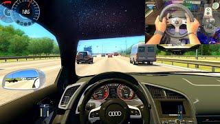 Audi R8 V10  - City Car Driving with TRAFFIC|Logitech G25 gameplay