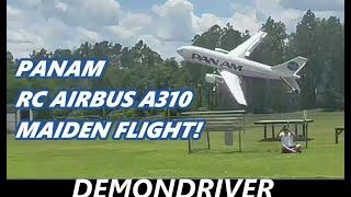 RC Airbus Pan Am A310  Maiden flight Nail-biter!