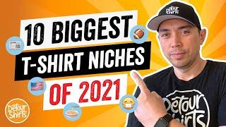 Top 10 T-Shirt Niches of 2021 on Amazon. Print on Demand Niche Research. Best Topics of the Year.
