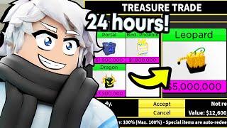 Trading DEVIL FRUIT For 24 Hours In Blox Fruits (Roblox)