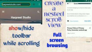 how to create nested scroll view | show hide toolbar in android