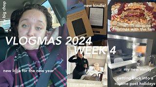 VLOGMAS WEEK 4 | chopping my hair, christmas, new vanity & productive days!