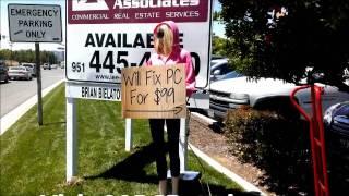 $99 PC Repair Centers Temecula Sign Twirling Mannequin