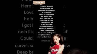 JENNIE - You & Me (coachella ver.) rap lyrics #shorts