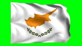 Green screen Footage | Cyprus Waving Flag Green Screen Animation | Royalty-Free