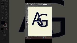 Sleek Letter AG Logo Design Tutorial in Adobe Illustrator | Logo Design Process  #shortsfeed