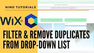 Wix Code Tutorial - How to Filter a Dataset and Remove Duplicates From Dropdown List Using Velo