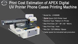 Print Cost Estimation of APEX Digital UV Printer Phone Cases Printing Machine