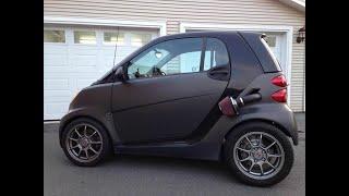 Smart Fortwo with Honda K20 Swap 1/4 mile drag race and Burnouts