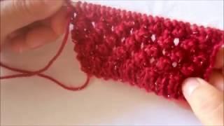 غرزة التوت /الحمصة تريكو بطريقة سهلة وشرح مبسطRaspberry or Trinty stitch