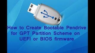 Use of Rufus to Create Bootable Pendrive for UEFI Bios.