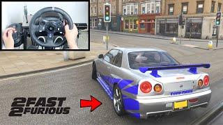 Forza Horizon 4 Paul Walker Nissan Skyline R34 GTR (Steering Wheel + Shifter) Gameplay