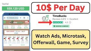 timebucks earn money | timebucks payment proof | get paid to watch ads | microtasks for money