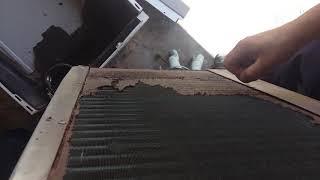 تنظيف مكيف  سبلت عمودي 3 طن cleaning wall standing split ac