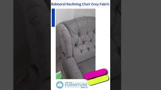 Balmoral Reclining Chair Grey Fabric - Low Cost Furniture Direct.ie