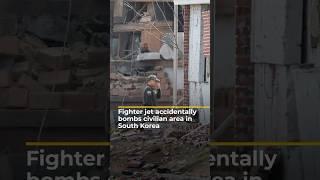 Moment fighter jet accidentally bombs civilian area in South Korea | AJ#shorts