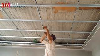 Create ceiling from gypsum board | gypsum board installation DIY GYPSUM & GYPSUM BOARD