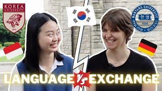 LANGUAGE vs EXCHANGE Students in KOREA! 15 statements on student life, campus, spending, friends...?
