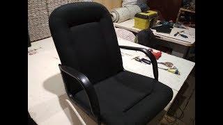 Перетяжка директорского кресла своими руками!!! Restoration of the chair!