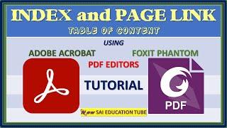 INDEX and PAGE LINK in PDF||Table of Content||PDF Tutorial||Adobe Acrobat||Foxit Phantom||New SAI
