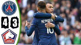 PSG vs Lille LOSC 4-3 - All Goals & Highlights - 2023 Messi + Mbappe + Neymar Goals