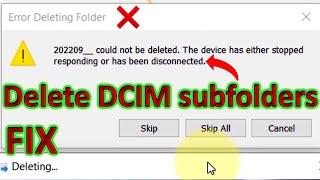 How to delete DCIM subfolders on iPhone