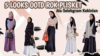 5 LOOKS OOTD ROK PLISKET | Ala Selebgram Kekinian | Yhuni Ay