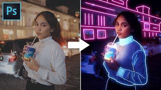 Glow Effect - Photoshop Tutorial | Glowing Lines Effect