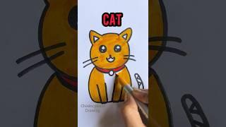 Cat Drawing Painting andColouring #drawing #drawing4kids #kids #art #cat #easydrawing #shorts #viral