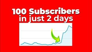 How to get First 100 Subscribers- in just 2 Days (GUARANTEED)