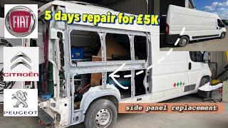 5 days job for £5K .  Ducato , Relay . Boxer side panel replacement !!!