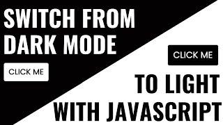 How To Switch From Light to Dark Mode (Background) || JavaScript, HTML, CSS