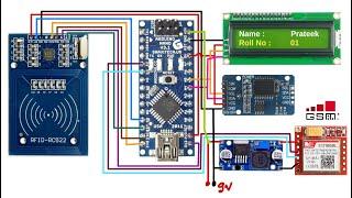 RFID & GSM Based Students Attendance System With SMS Alert | RC522 RFID