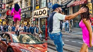 Karen JUMPS on His Lambo Then Gets THUNDER SLAPPED!