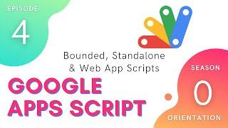 Bounded, Standalone & WebApp Scripts - Episode 0.4 | Apps Script ~ Orientation