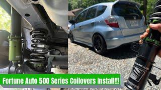 Honda Fit GE Fortune Auto Coilovers Install!