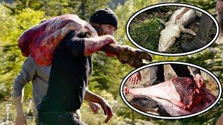 Survive 30 Days In The Wilderness For A $300,000 Prize,Men Eating Roasted Beef And Crocodile At Camp