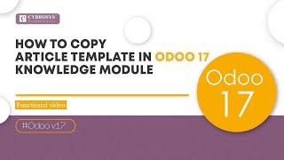 How to Copy Article Templates in Odoo 17 Knowledge App | Odoo 17 New Features