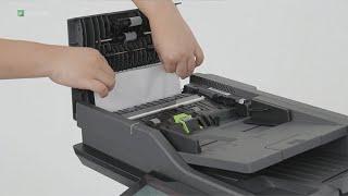 CX730/CX735—Paper jam in the automatic document feeder