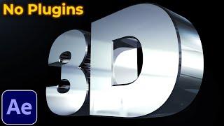3D Text Animation Tutorial in After Effects | NO PLUGINS | Reflective 3D Text
