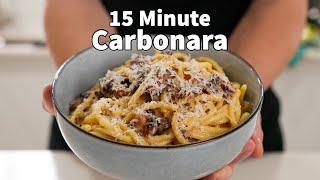 15 Minute Authentic Creamy Pasta Carbonara