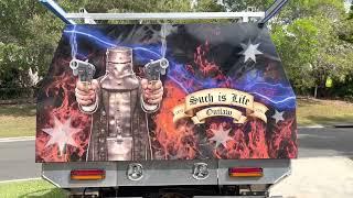 Ned Kelly Canopy Tool Box Wrap - Ford F250 Graphic Wraps