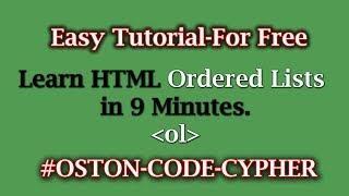 Learn HTML Ordered Lists in 9 Minutes