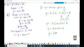 Video Lesson - Equation of a Line (Day 2)