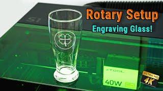 Easy Rotary Setup and Glass Engraving #xtool #engraving #glassengraving #diy #diycrafts #howto