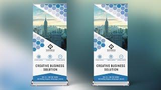 How To Design Professional Roll Up Banner for Business - Photoshop Tutorial