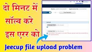 Document / File type is not valid. Please upload valid document/file as per the specifications.